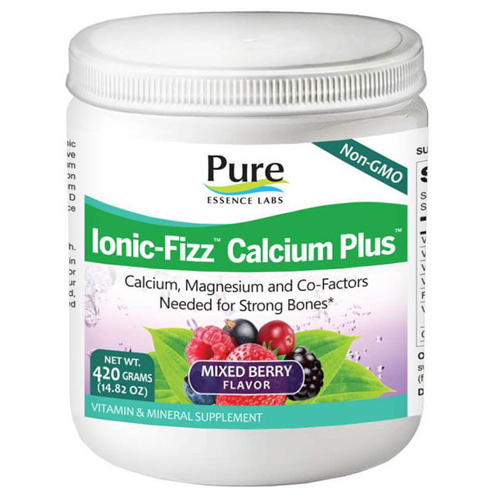 Ionic-Fizz Calcium Plus Powder - Mixed Berry, 420 g, Pure Essence Labs