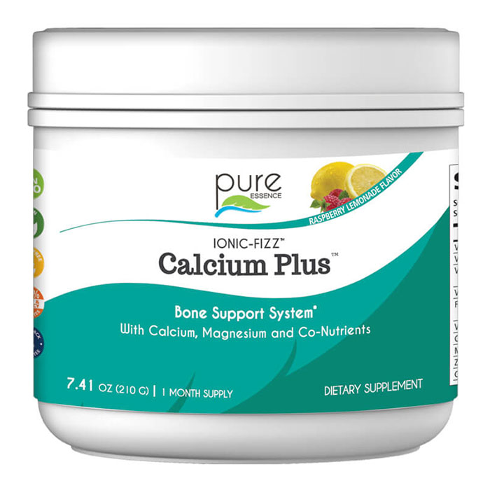 Ionic-Fizz Calcium Plus Powder - Raspberry Lemonade, 210 g, Pure Essence Labs