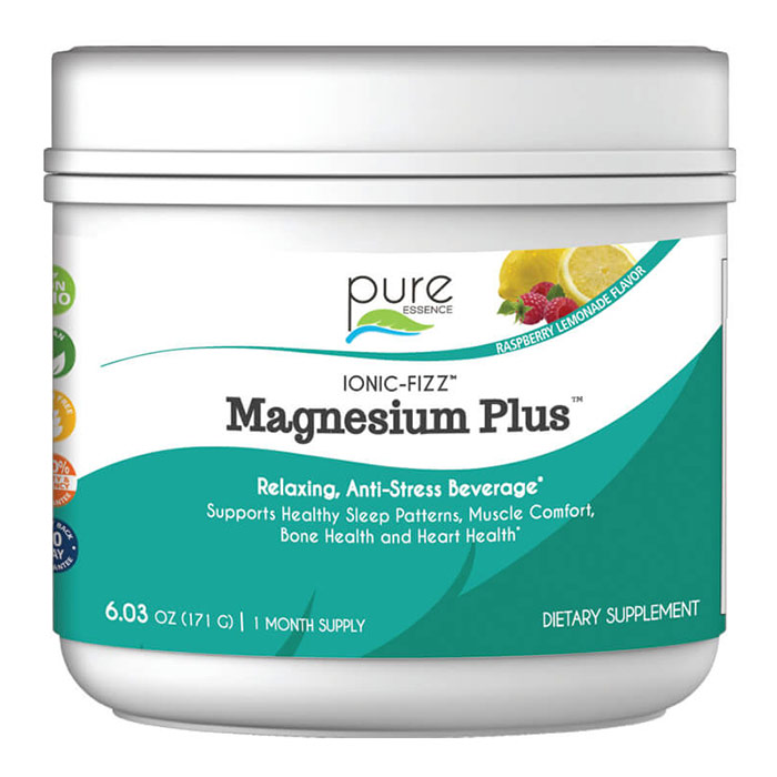 Ionic-Fizz Magnesium Plus Powder - Raspberry Lemonade, 171 g, Pure Essence Labs