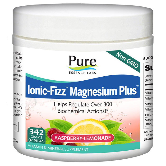 Ionic-Fizz Magnesium Plus Powder - Raspberry Lemonade, 342 g, Pure Essence Labs