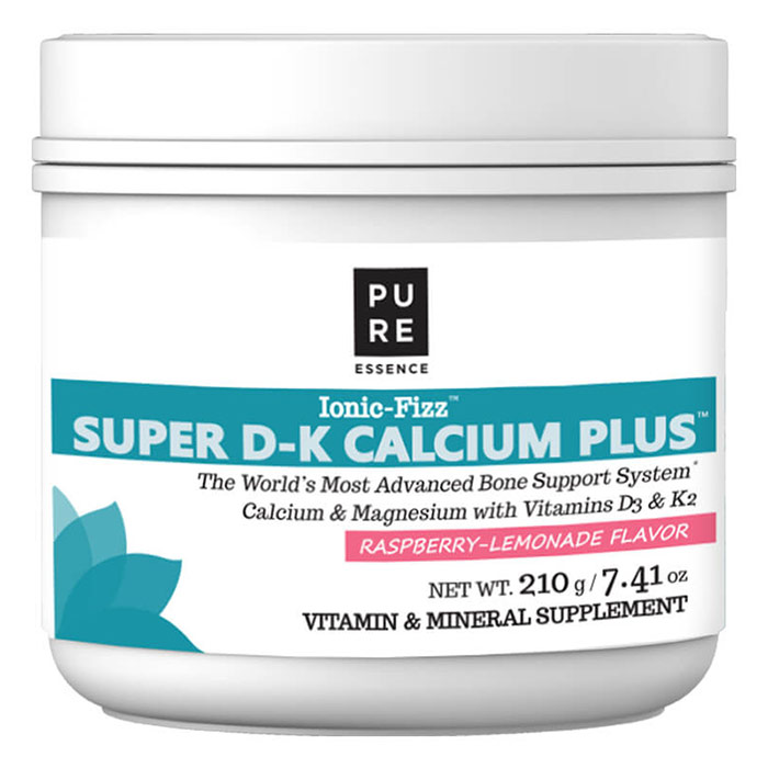 Ionic-Fizz Super D-K Calcium Plus Powder - Raspberry Lemonade, 210 g, Pure Essence Labs