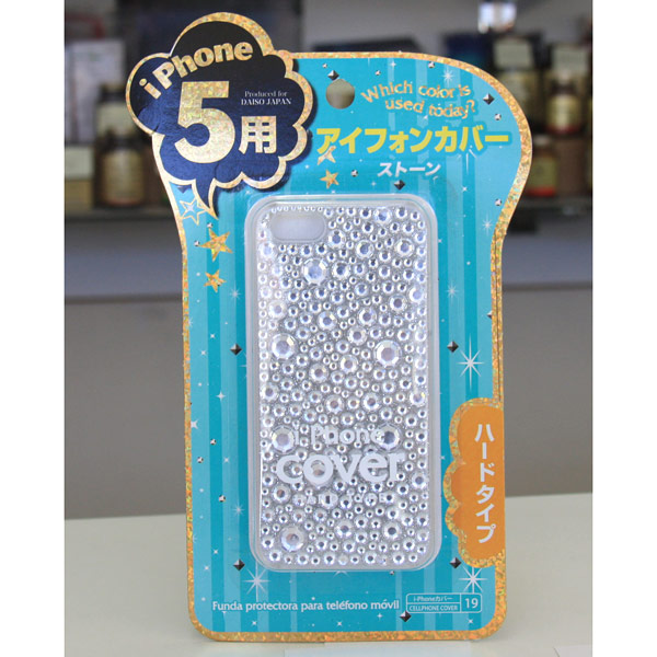 iPhone 5 Cellphone Case Cover, Hard Type with Rhinestone, Daiso Japan