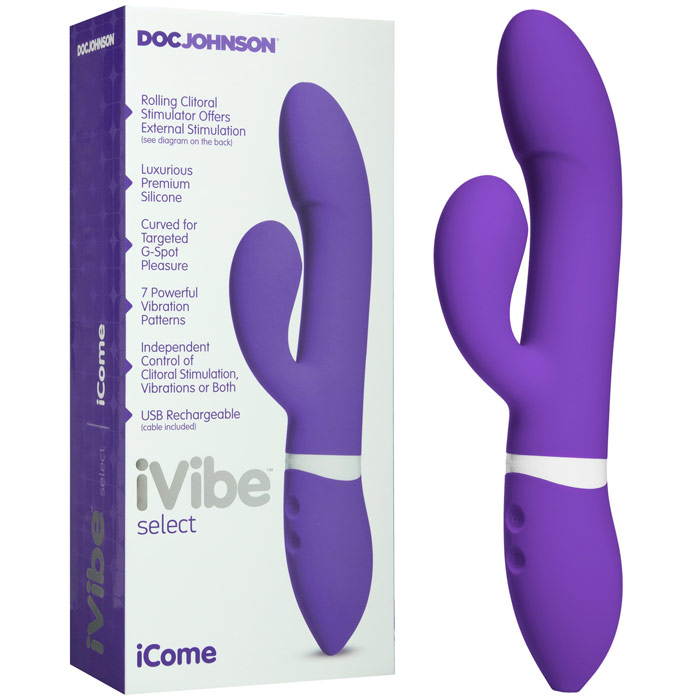 iVibe Select iCome Rabbit Vibrator - Purple, Doc Johnson