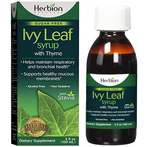 Ivy Leaf Syrup with Thyme, Sugar-Free, 5 oz, Herbion