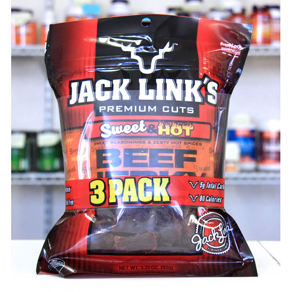 Jack Links Premium Cuts Sweet & Hot Beef Jerky, 3.25 oz x 3 Bags