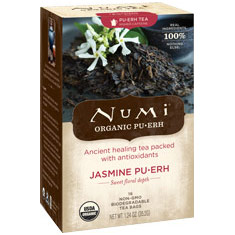 Numi Tea Jasmine Pu-erh Tea, 16 Tea Bags, Numi Tea