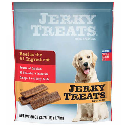 Jerky Treats Dog Snacks, Made with American Beef, 60 oz x 2 Pack