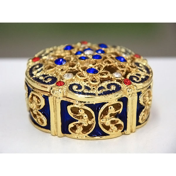 Jewel Case Gilt Jewelry Gift Box with Fine Crystals
