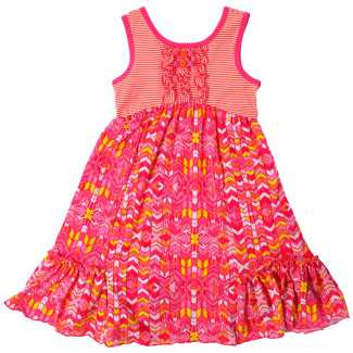 Jona Michelle Girls Sundress, Fuchsia Aztec