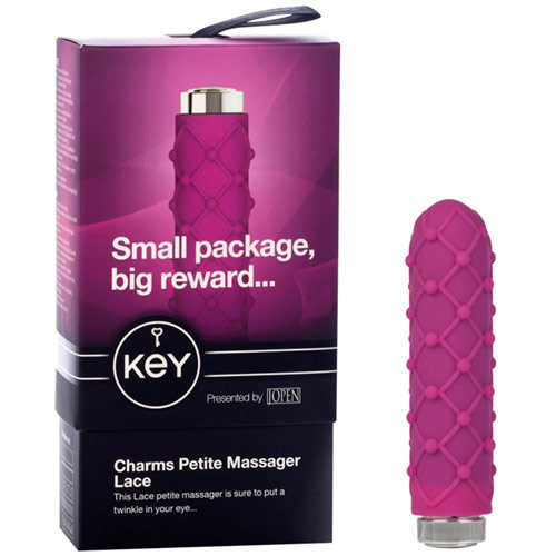 Jopen Key Charms Petite Massager Vibrator - Lace Pink