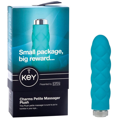 Jopen Key Charms Petite Massager Vibrator - Plush Blue