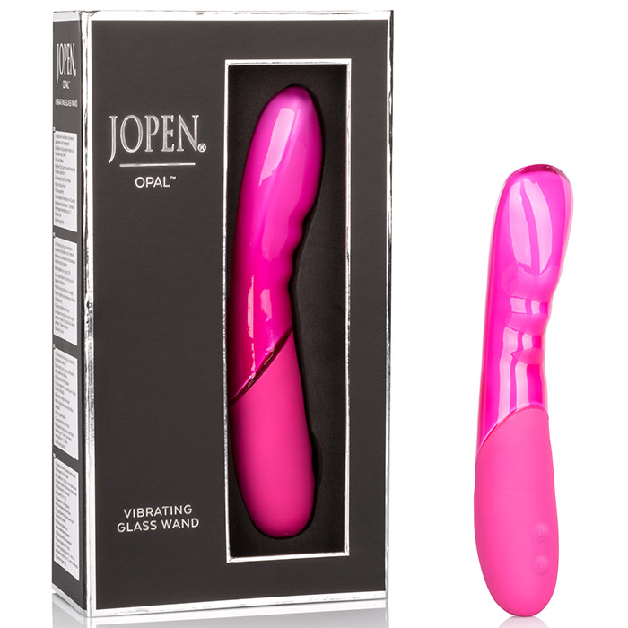 Jopen Opal Vibrating Glass Wand - Pink, USB Rechargeable Vibrator