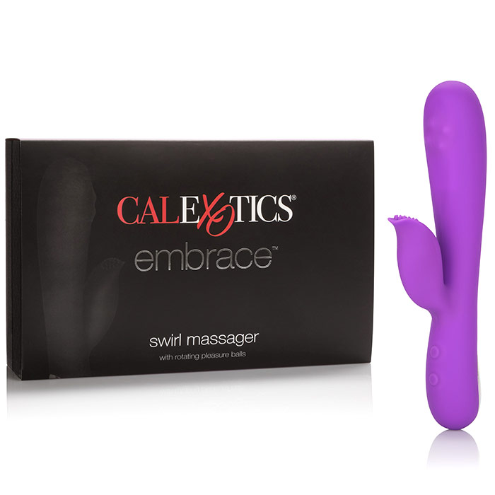 Embrace Swirl Massager - Purple, G-Spot Vibrator with Rotating Pleasure Balls, California Exotic Novelties