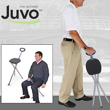 Juvo Travel Seat & Cane, 250 lbs Capacity
