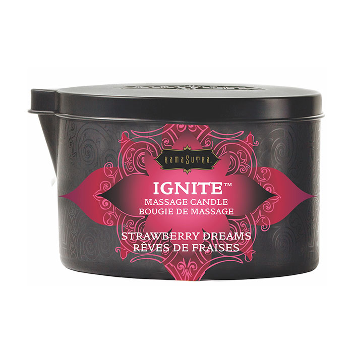 Kama Sutra Ignite Massage Candle - Strawberry Dreams, 6 oz