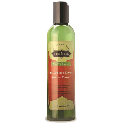 Kama Sutra Naturals Massage Oil - Strawberry Divine, 8 oz