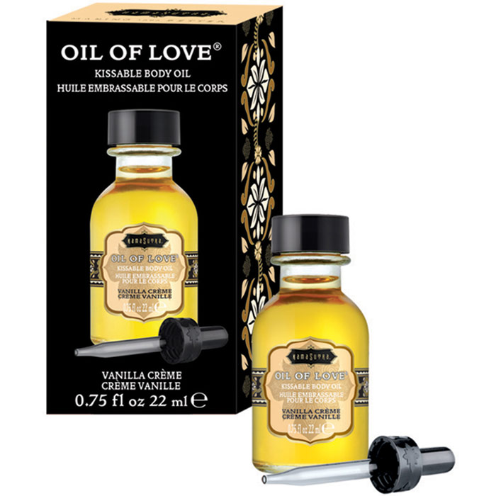 Kama Sutra Oil of Love - Vanilla Creme, Kissable Body Oil, 0.75 oz (22 ml)