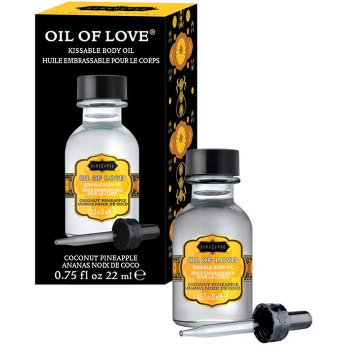 Kama Sutra Oil of Love - Coconut Pineapple, Kissable Body Oil, 0.75 oz (22 ml)