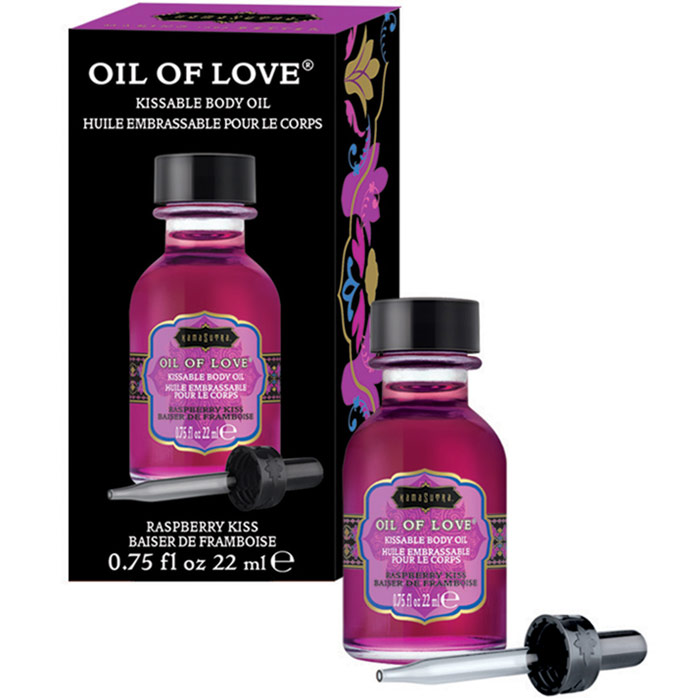 Kama Sutra Oil of Love - Raspberry Kiss, Kissable Body Oil, 0.75 oz (22 ml)