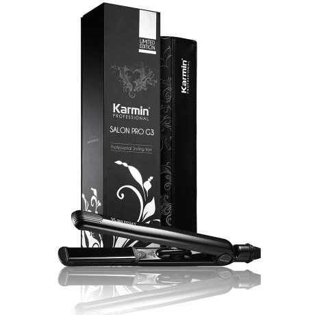 Karmin G3 Salon Pro Black Hair Styling Iron with 1 Inch Pure Tourmaline Ceramic Plates