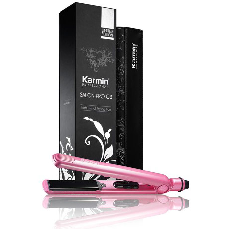 Karmin G3 Salon Pro Pink Hair Styling Iron with 1 Inch Pure Tourmaline Ceramic Plates