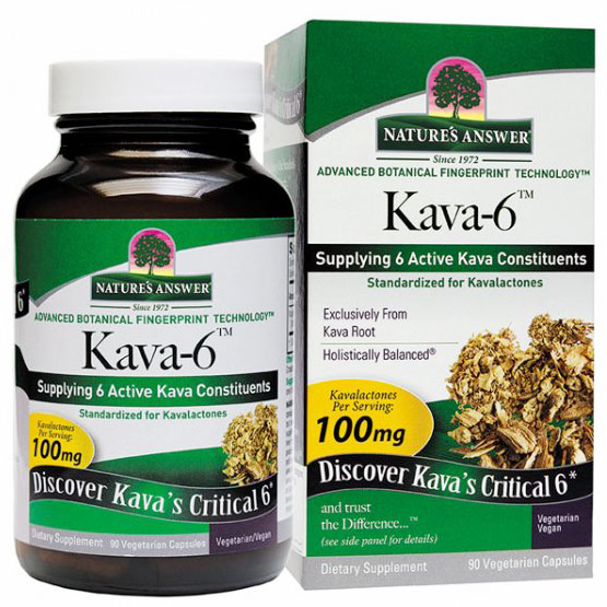 Kava 6, Kavalactones 100 mg, 90 Vegetarian Capsules, Natures Answer