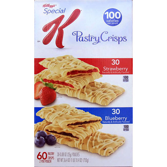 Kelloggs Special K Pastry Crisps, Strawberry & Blueberry Variety Pack, 60 Bars (26.4 oz)