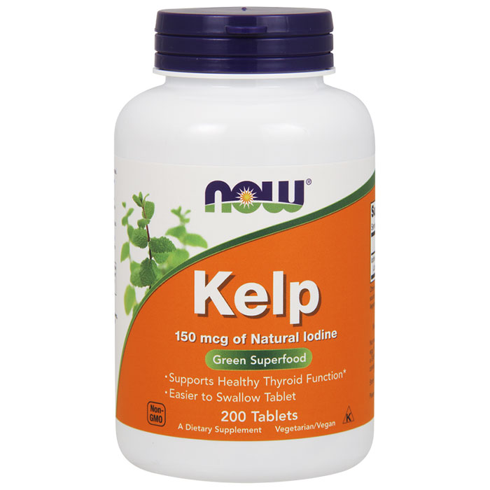 NOW Foods Kelp 150 mcg Natural Iodine, 200 Tablets, NOW Foods