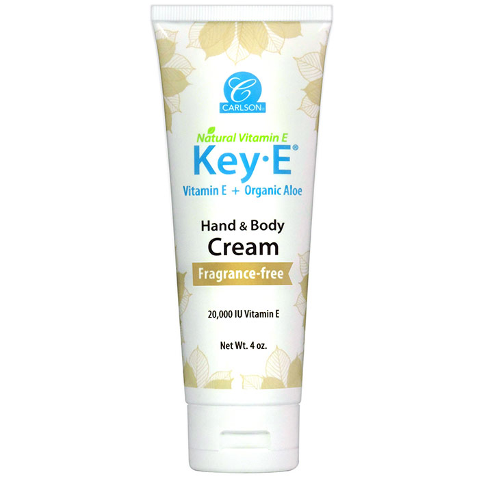Key-E Cream Fragrance-Free, Natural Vitamin E Cream, 4 oz, Carlson Labs