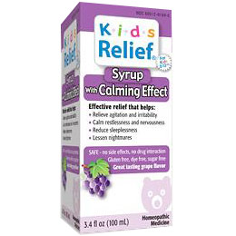 Kids Relief With Calming Effect Syrup, Grape Flavor, 3.4 oz, Homeolab USA