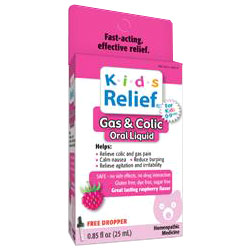 Kids Relief Gas & Colic Oral Liquid, Raspberry Flavor, 0.85 oz, Homeolab USA