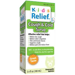 Kids Relief Cough & Cold Syrup, 3.4 oz, Homeolab USA