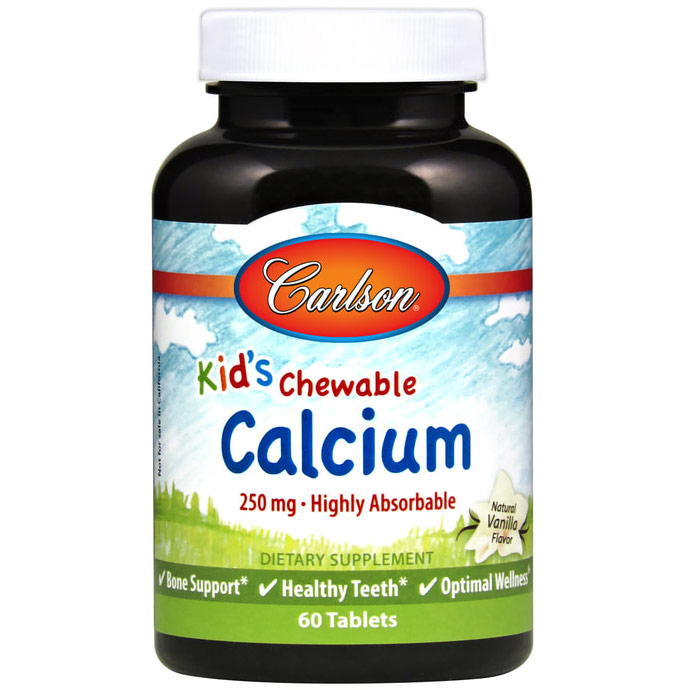 Carlson for Kids Chewable Calcium, 60 Tablets, Carlson Labs
