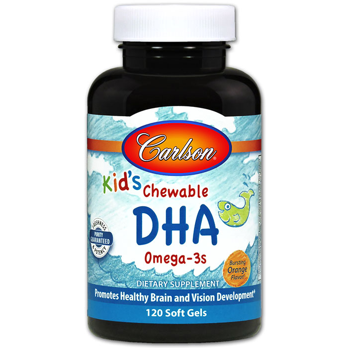 Carlson for Kids Chewable DHA, 120 Softgels, Carlson Labs