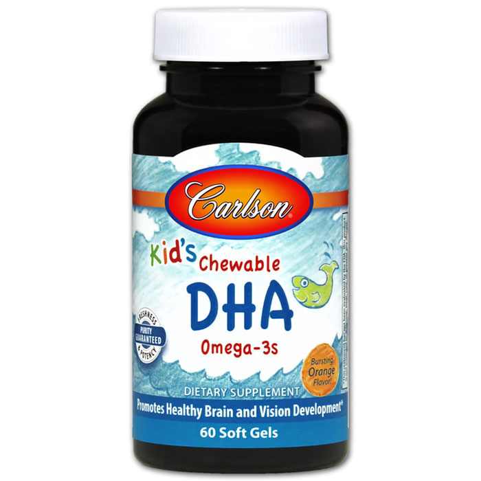 Carlson for Kids Chewable DHA, 60 Softgels, Carlson Labs
