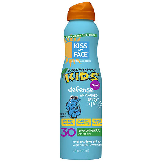 Kids Defense Mineral SPF 30 Sunscreen Spray Lotion, 6 oz, Kiss My Face