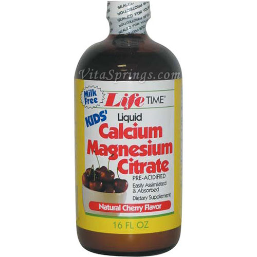 Kids Liquid Calcium Magnesium Zinc - Natural Cherry Flavor, 16 oz, LifeTime