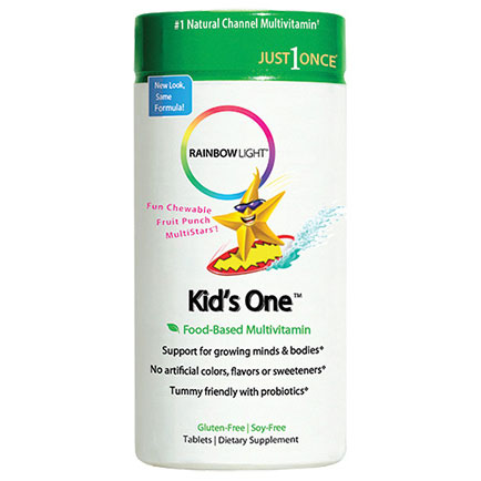 Kids One, Food Based Multi-Vitamin, Fruit Punch MultiStars, 30 Chewable Tablets, Rainbow Light