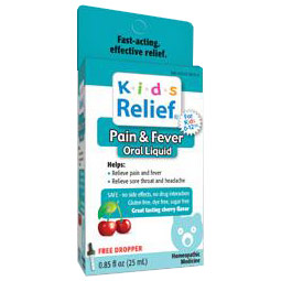 Kids Relief Pain & Fever Oral Liquid, Cherry Flavor, 0.85 oz, Homeolab USA