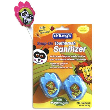 Kids Snap-On Toothbrush Sanitizer, 2 Pack, Dr. Tungs