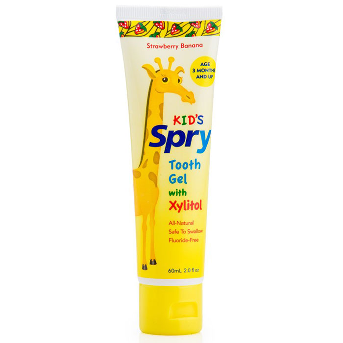 Kids Spry Xylitol Tooth Gel - Strawberry Banana, 2 oz, Xlear (Xclear)