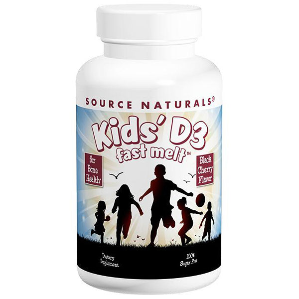 Kids Vitamin D-3 400 IU Fast Melt, 200 Tablets, Source Naturals