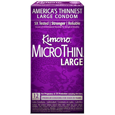 Mayer Laboratories Kimono MicroThin, Large Latex Condoms, 12 Pack