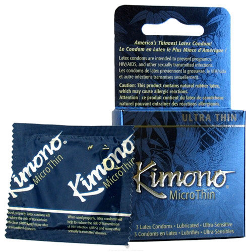 Kimono MicroThin Latex Condoms, 3 Pack