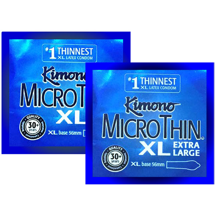 Kimono MicroThin XL Extra Large Lubricated Latex Condoms, 36 Pack