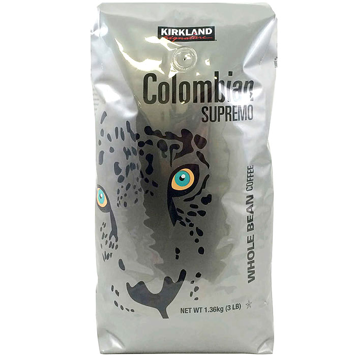 Kirkland Signature Colombian Supremo Whole Bean Coffee, 3 lb x 2 Pack