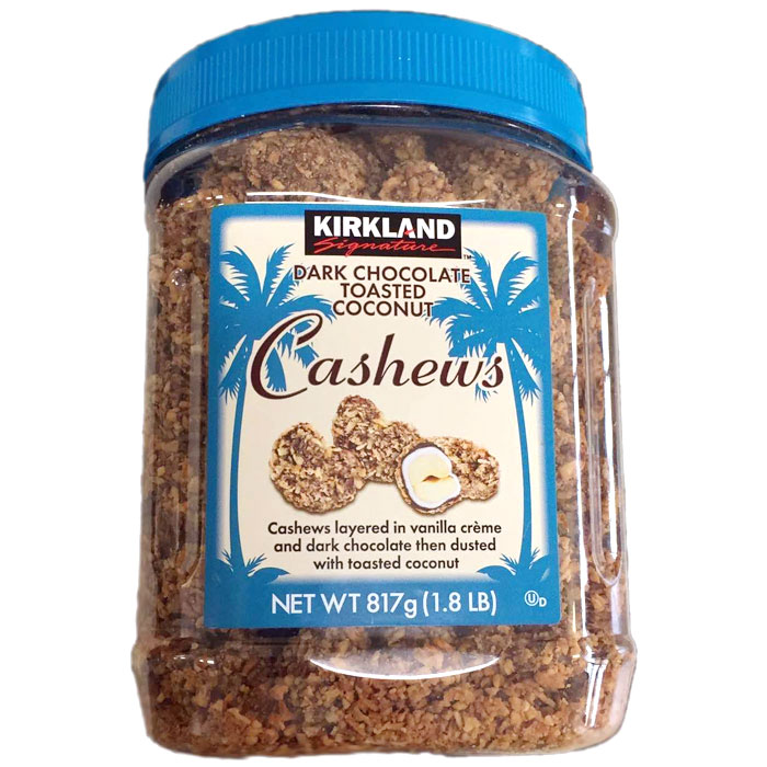 Kirkland Signature Dark Chocolate Toasted Coconut Cashews, 1.8 lb (817 g)