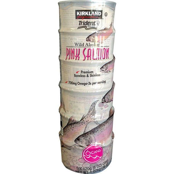 Kirkland Signature Trident Seafood Wild Alaskan Pink Salmon, 6 oz x 6 Cans