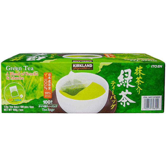 Kirkland Signature Organic Green Tea, A Blend of Sencha & Matcha, 100 Tea Bags