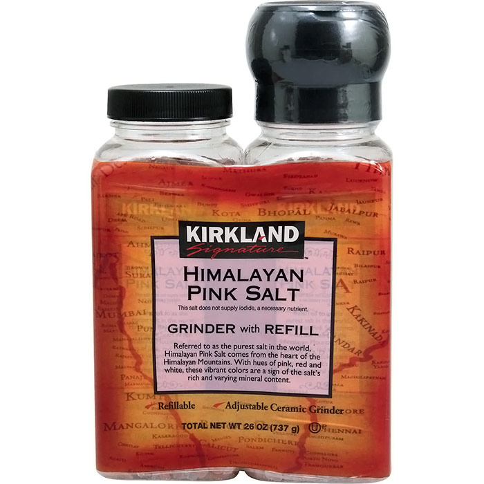 Kirkland Signature Himalayan Pink Salt, Grinder with Refill, 26 oz (737 g)